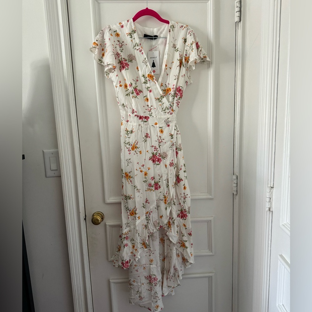 Women’s summer wrap dress floral print